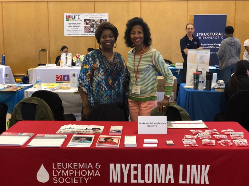 Jennifer volunteering at a Myeloma Link event in 2019. 